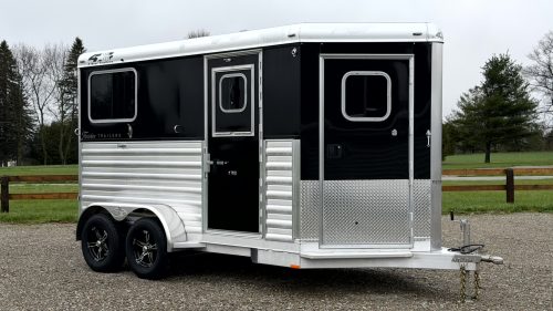 2027 4-Star Trailer 2 Horse Straight Load Bumper Pull Dressing Room Black